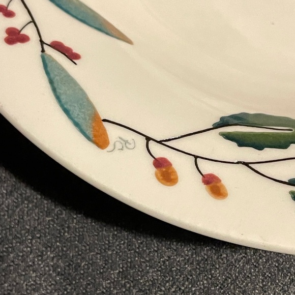 Vintage 1995 Hearthstone Pottery Mistletoe Large Serving Bowl 12 3/8”USA - Picture 7 of 10